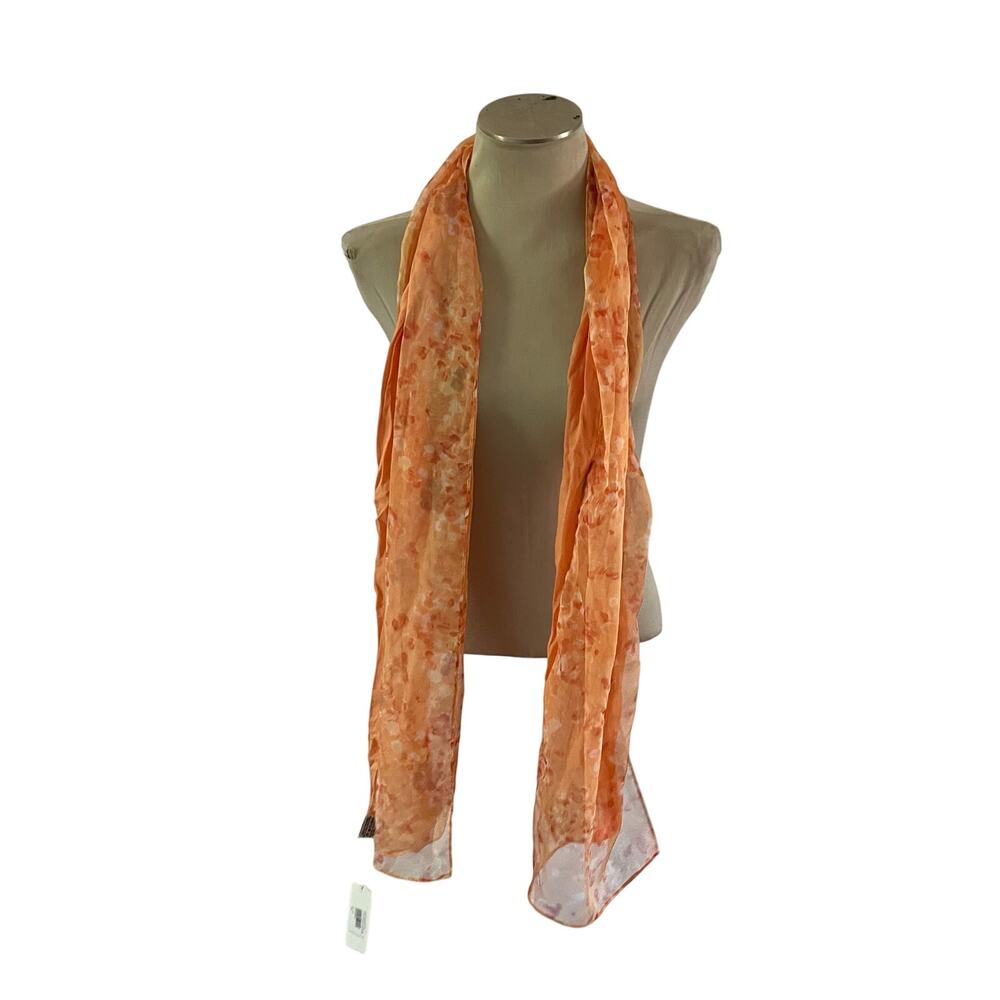 NWT Simply Noelle Orange Abstract Scarf 70 Inches Whimsical Fairycore